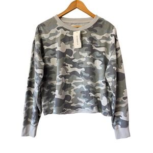 Spiritual Gangster Mazzy Cropped Camoflague Crewneck Top~Size Small